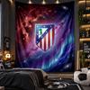 Wandbehang Wandteppich Atletico Madrid Druck Stoff für Wohnzimmer Schlafzimmer Heimdekoration