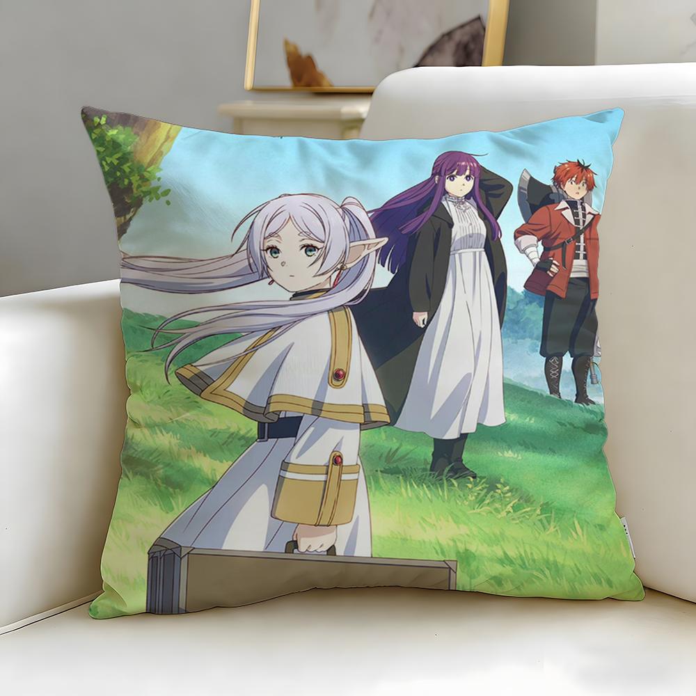 Klassische Anime Frieren Nach dem Ende der Reise Kissenbezug Weich Leicht zu Waschen Kissenhülle Vielseitig für Sofa Bett Reise und Büro