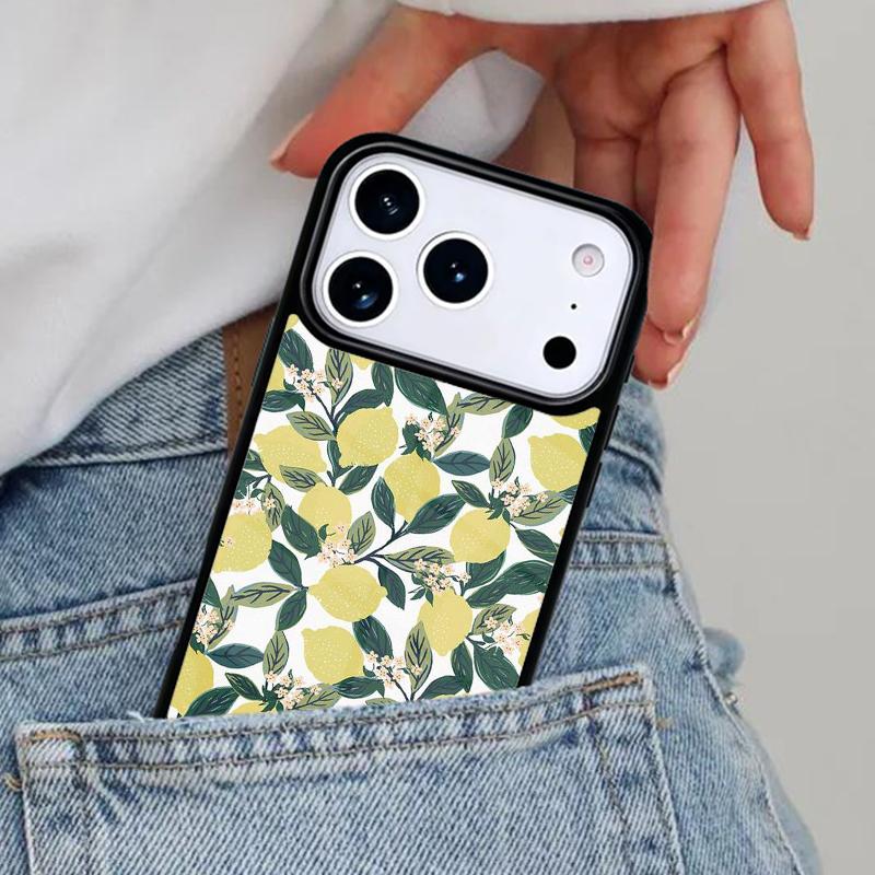 Tropical Summer Fruit Lemon Phone Case for iPhone 17ProMax 12 13 14 15 16e 17 Pro Max Plus Air Cover
