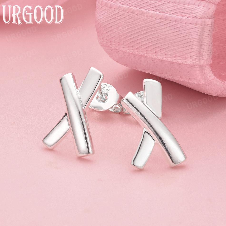 Геометрические серьги-пусеты из стерлингового серебра 925 пробы, свадебная модная бижутерия