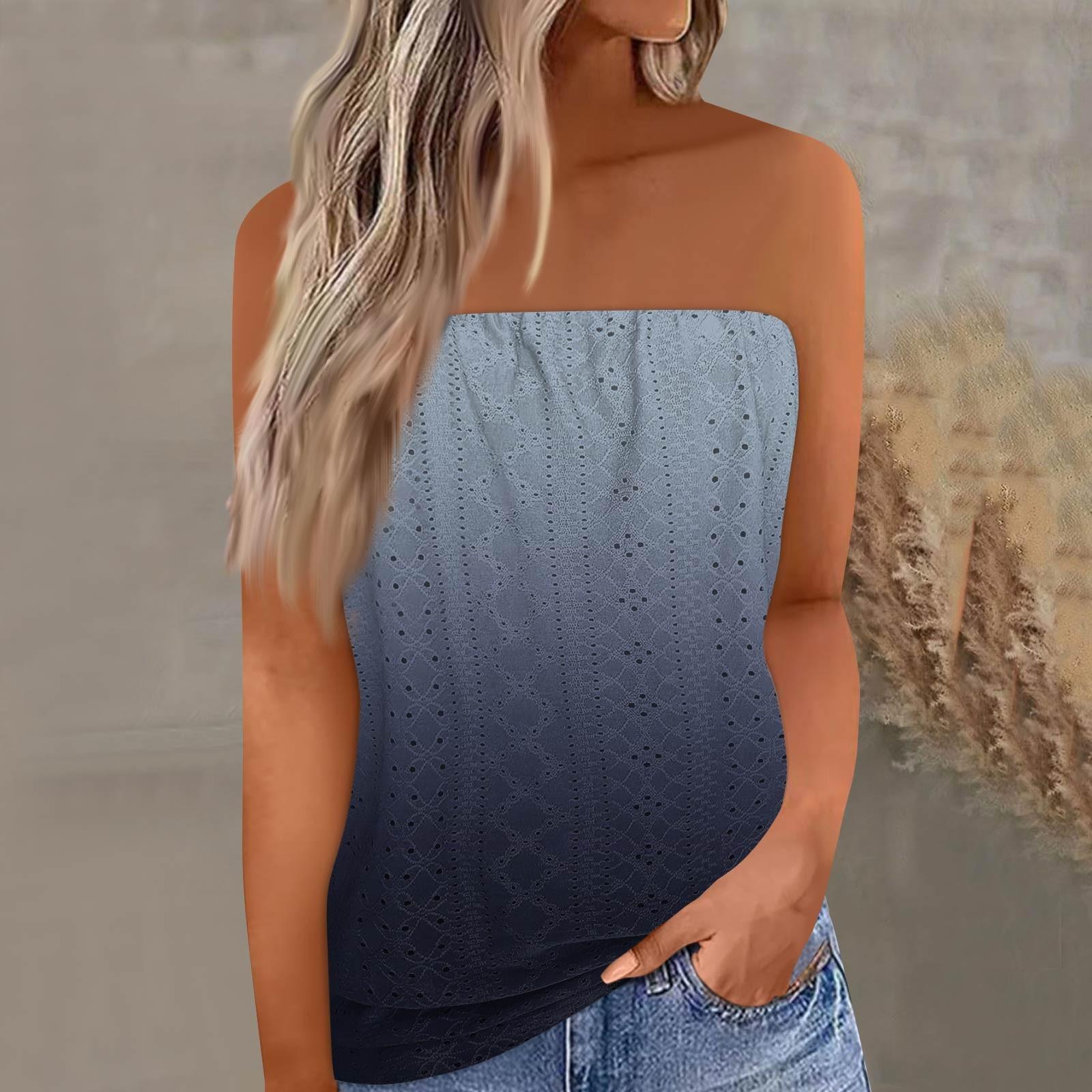 

Укороченные топы для женщин, сексуальные летние майки-трубы без рукавов с принтом, майка-рубашка, жилет XXL тёмно-синий