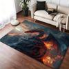 Fierce Red Dragon Floor Mat Cozy Flannel Soft Thick Non-Slip Mat For Living Room Bedroom Kitchen Decor Rugs