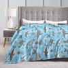 Cute Sharks Blankets Quality Warm  Throw Blanket Autumn Travel Office Couch Chair Sofa Bed Novelty Bedspread
