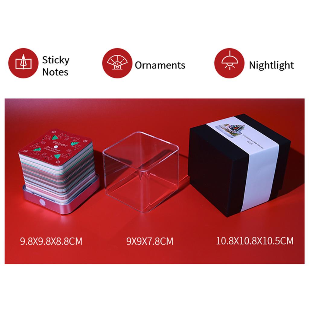 3D-Kalender 2026 mit Lichtern Abreißbarer 3D-Papierkunst-Notizblock für Weihnachten Einweihung Schreibtischdekoration