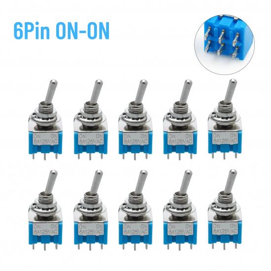 Miniature Toggle Switches Mini ON-OFF-ON / ON-ON 3/6 Pin MTS-102 103 202 203