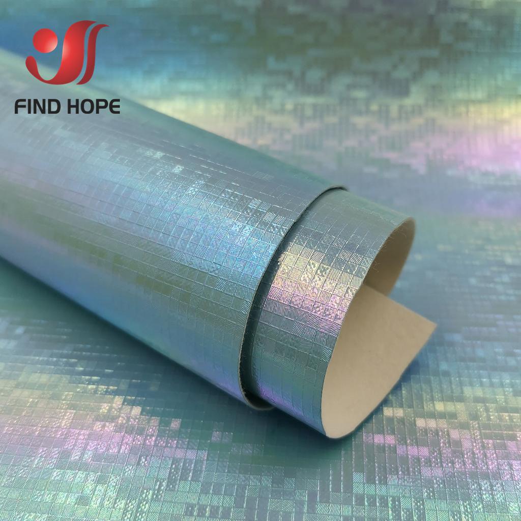 A5 A4 Laser Hologram Iridescent PU Faux Leather Sewing Fabric MOSAIC Hightlight Gradient Handmade Bow Shoes Craft DIY Material
