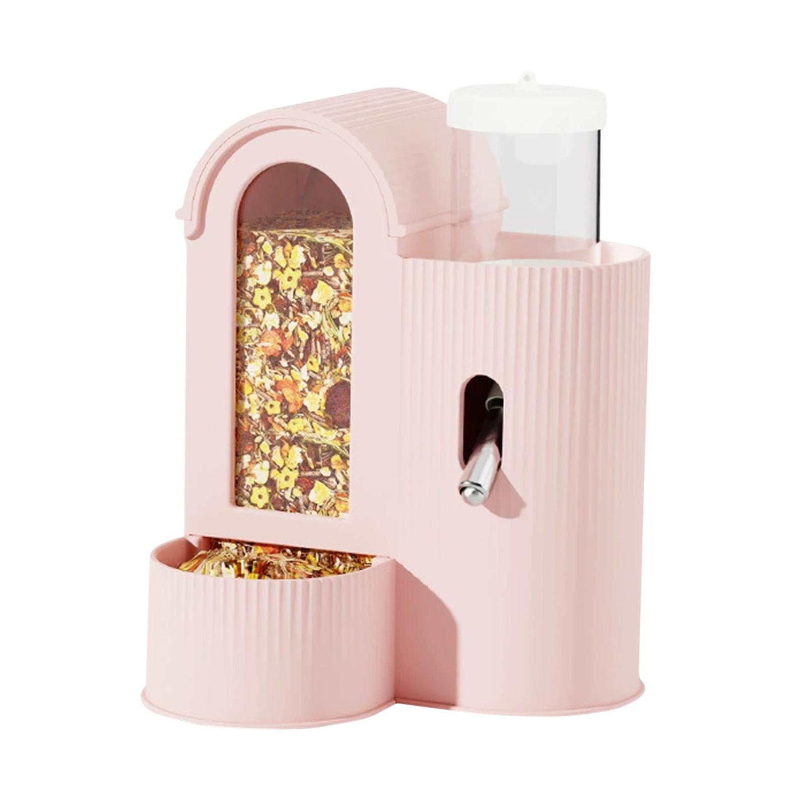 

2-in-1 Automatic Food Dispenser Large Capacity Hamster Feeder And Waterer with Water Bottle for Hamster Guinea Pig Rat Cage Home