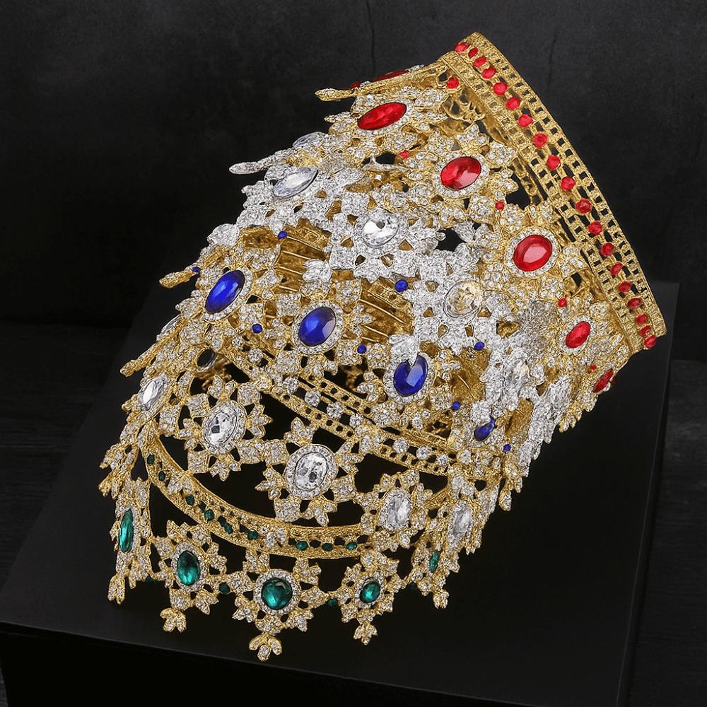 Elegant Vintage Tiara Crowns Sparkling Crystal Rhinestone Crown  Pageant Hair