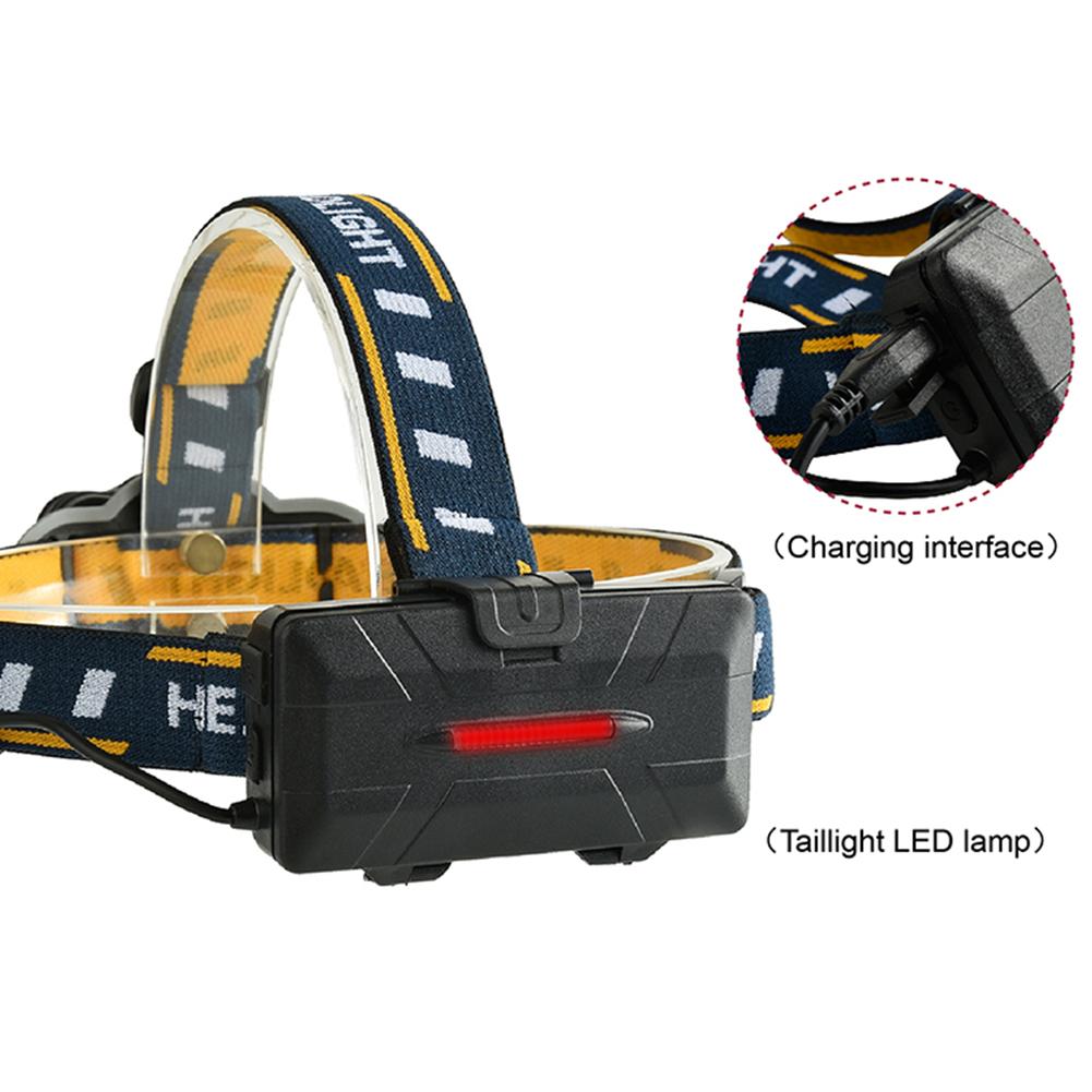 6-light USB Charging +COB LED Strong Light Headlamp Warning Light for Outdoor Activity