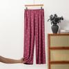 Übergröße XL bis 6XL Damen Modal Schlafhose Durchgehend Schleifenmuster Schmale Passform Lässige Loungehose Auch zum Ausgehen geeignet Unterwäsche-Hose