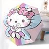 Hello Kitty, Rainbow Automatic Opening and Closing Parasol Compact Travel Umbrella with 8 Ribs for Women and Men Ideal Birthday/Christmas Gi