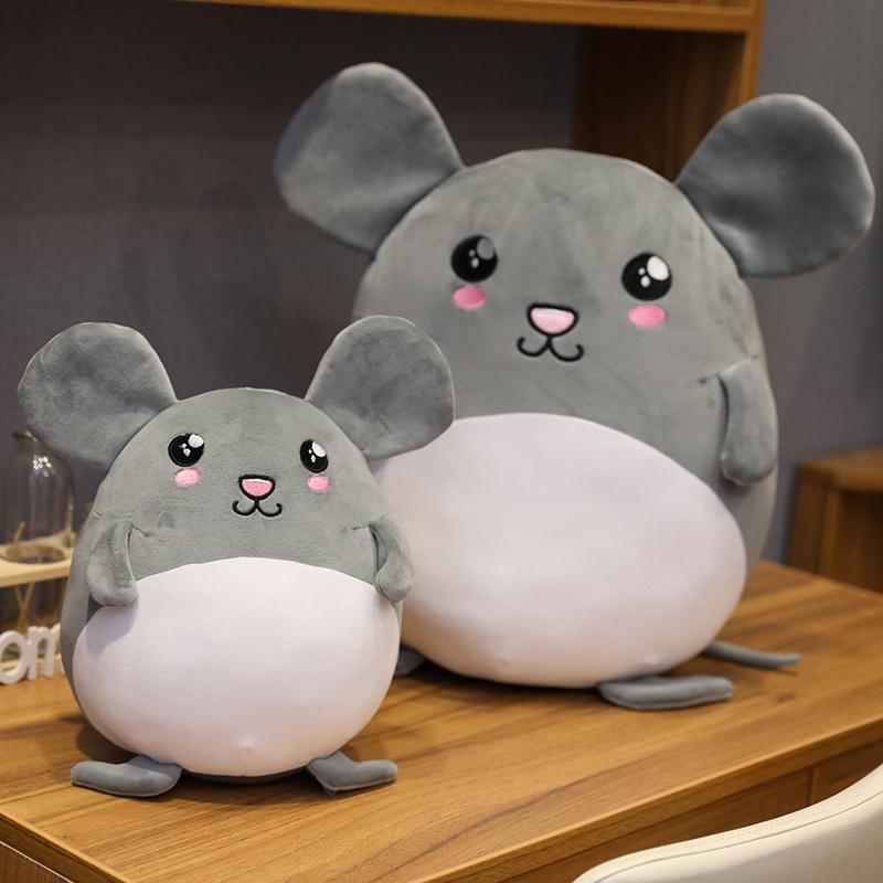 35cm-55CM Lovely Grey Rat Pillow Stuffed Animal Plush Toys For Girls Children Boys Toys Cute Mouse Dolls Birthday Gifts
