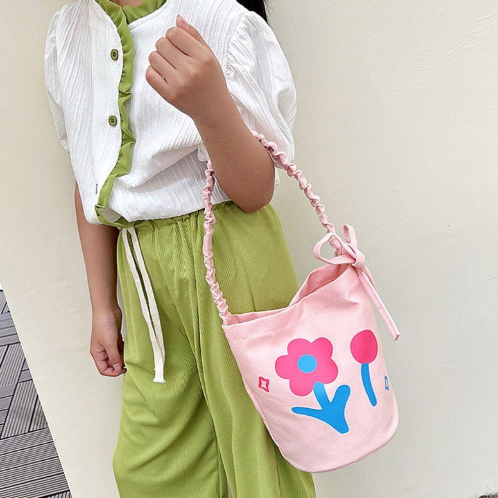 

Canvas Underarm Handbag Flower Single Shoulder Bag Minimalist Tote Bags Female