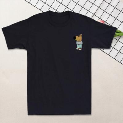 Tricou de vară unisex cu imprimare desene animate Chill Guy grafic lejer gât rotund cu mâneci scurte pulover Top ocazional haine sport școlare