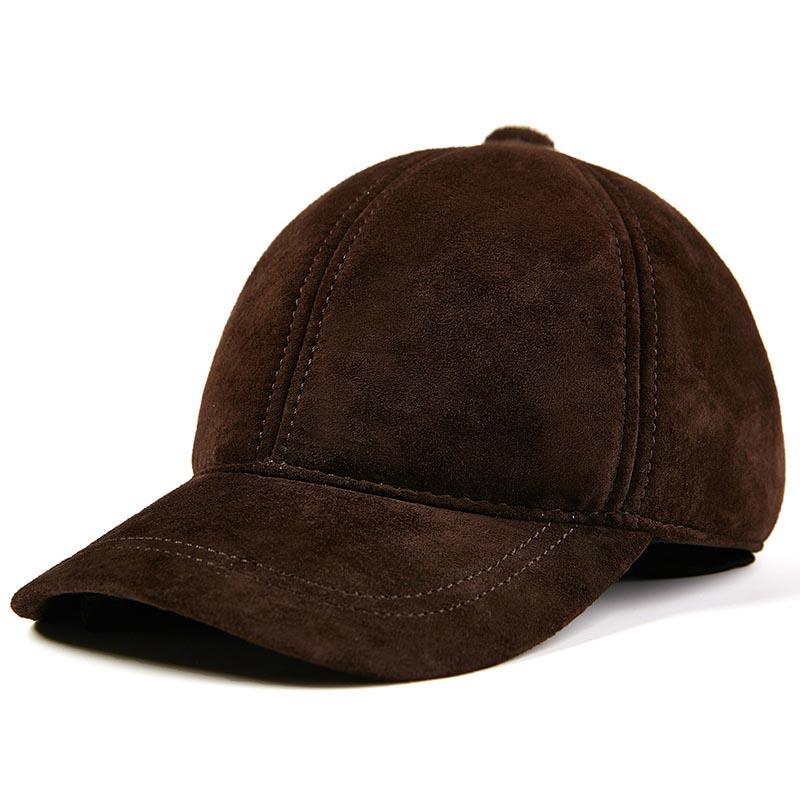 Autumn Winter Men and Women's Leather Baseball Cap Waterproof Windproof Hat Outdoor Sports