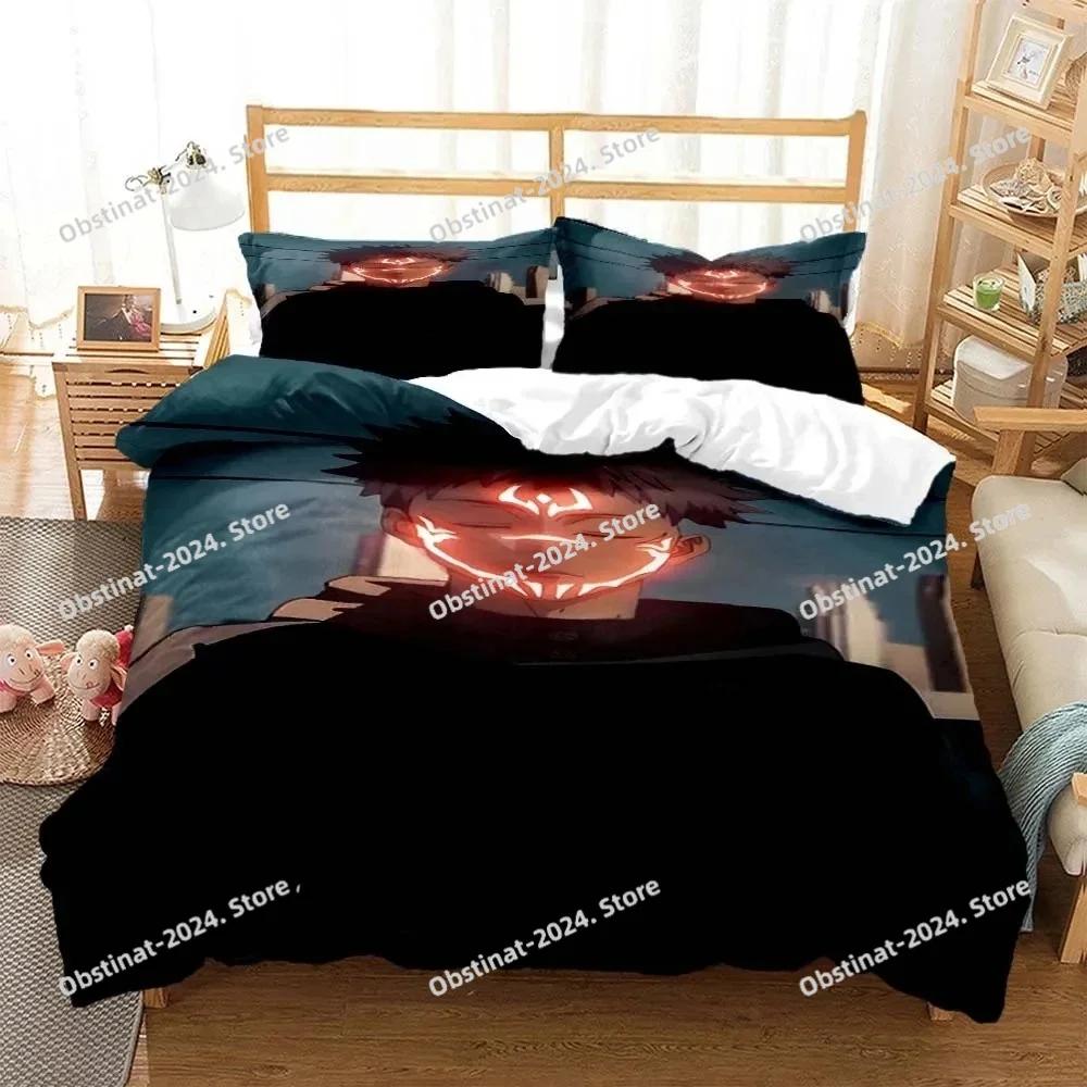 3D Anime Jujutsu Kaisen Gojo Satoru Bedding Set Print With Pillowcase Bed Duvet Cover Soft Single Double Queen Super King Size