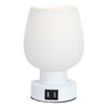 Touch Control LED Desk Light Small Bedside Lamp Dimmable Flicker Free Easy To Install Desk Lamp with White Glass Shade