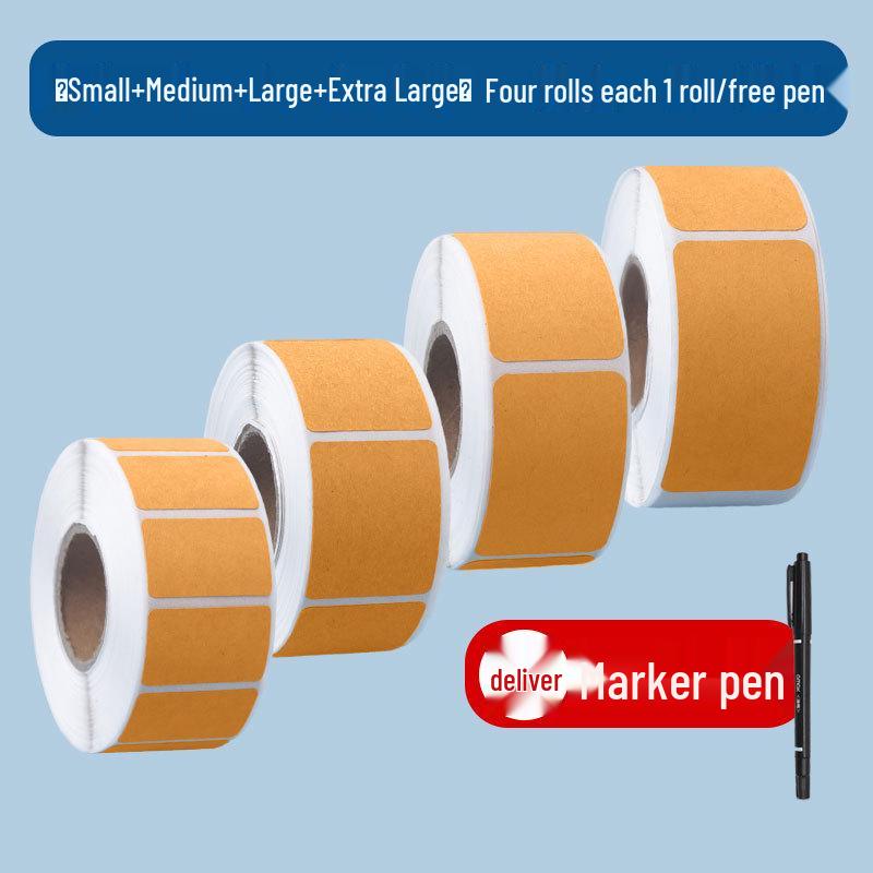 Writable Kraft Paper Label Stickers with Matte Self-Adhesive Backing
