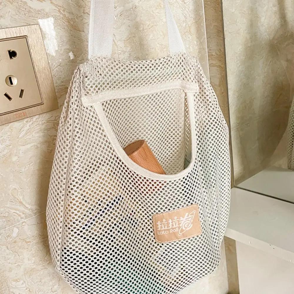 Reusable Kitchen Hanging Mesh Bag Large Capacity Home Fruit Vegetable Storage Net Bag For Ginger Garlic Potatoes Onion Mesh Bag