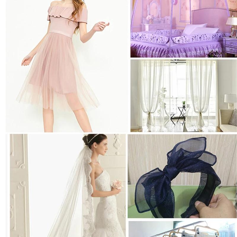 Encrypted Soft Mesh Tulle Fabric For Sewing Wedding Dress Wedding Decorations Curtains Mosquito Nets DIY Sewing Fabrics1m/5m/10m