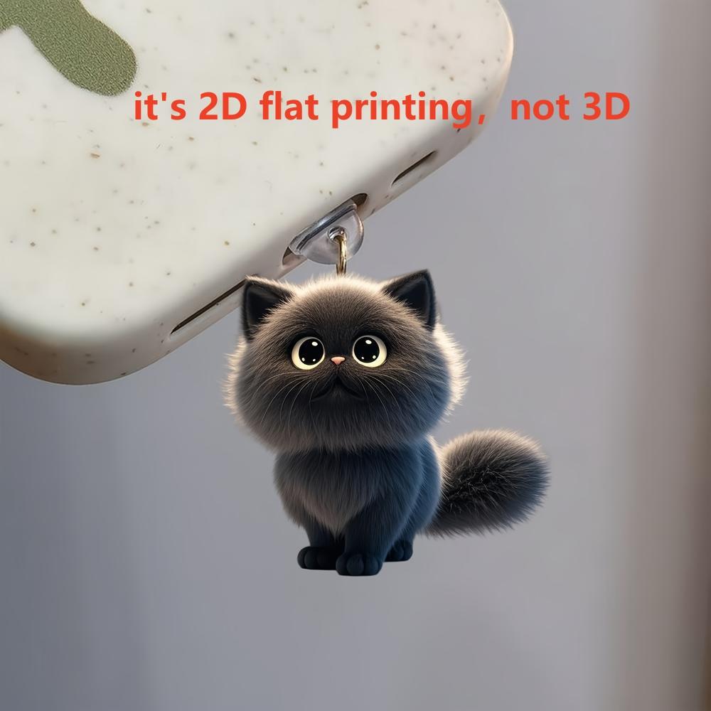 A Cat Phone Dust Plug Suitable For Iphone For Type-C Interface Dust Plug Phone Suspension Accessories Cute Cat