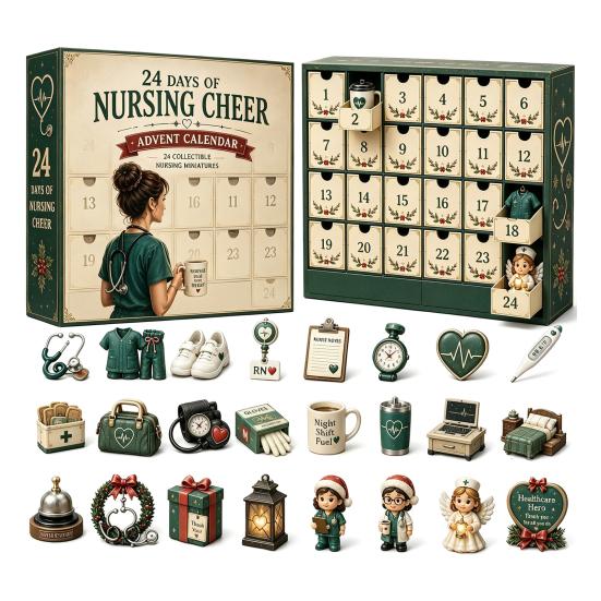 Weihnachtsgeschenk für Kinder 2026 Berufe Adventskalender, 24-Tage Countdown-Box mit Mini Berufs-Schreibtisch-Display Sammlerfiguren, Gemeinschaft