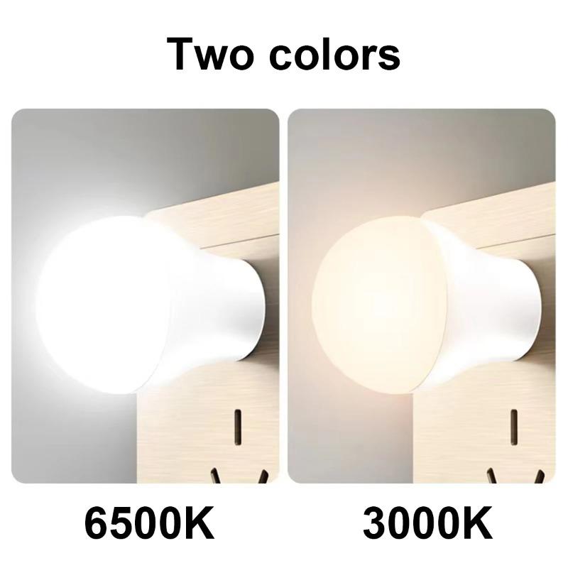 10 Packs Mini Portable Cool White USB LED Night Light, Eye Protection Book Reading Lamp, Interior Bedside Lighting Small Bedroom Room USB Plug Lamp
