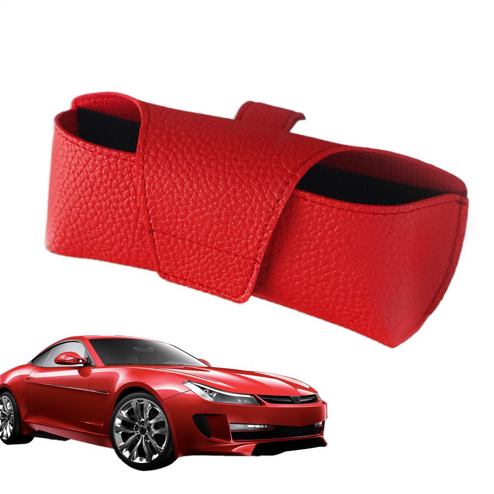 Visor Sunglasses Holder Leather Auto Eyeglasses Organizer Box Non-Slip Eyeglasses Case Space Saving Organizer Box Interior Auto