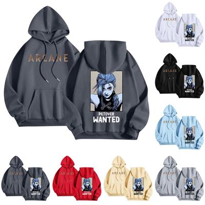 Sudadera con capucha estampada de manga larga y cuello redondo a la moda para mujer