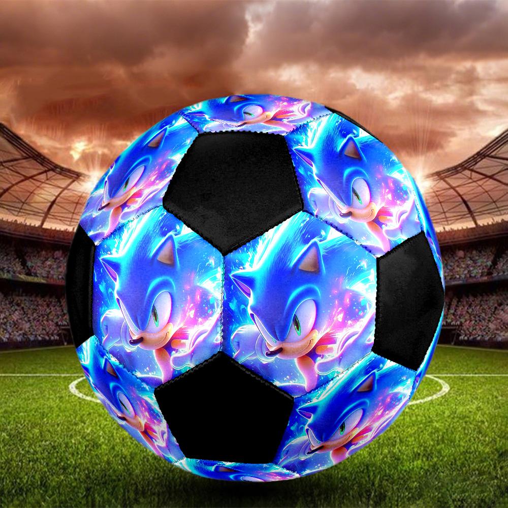 Sonic the Hedgehog Soccer Ball Colorful All Ages Machine Stitched PVC Competition Ready Durable High-Bounce.SIZE5