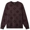 Cabbeen Men's Window Pattern Flocked Long Sleeve Sweatshirt