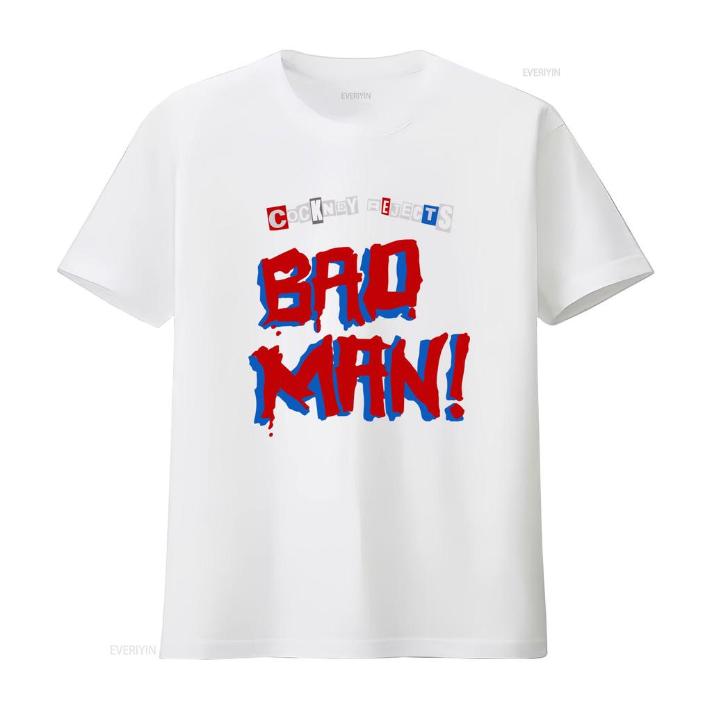 Cockney Rejects Bad Man Print Mens T Shirt Available in 6 Colors vintage Washed Slightly Casual Unisex Top For Everyday Wear