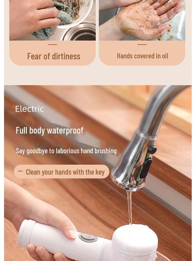 Rechargeable Multifunctional Electric Cleaning Brush for Dishes, Bathroom, Tile, and Pot