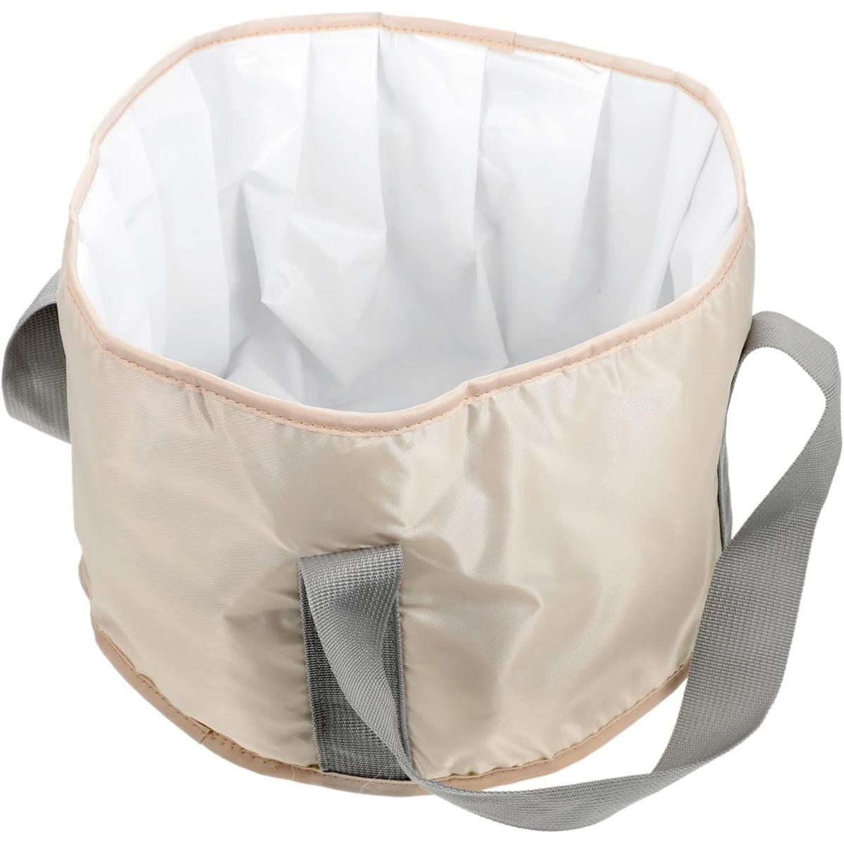 

Складное ведро, ванна для путешествий, складной тазик для воды, ванна для педикюра, ванна для мытья ног, сумка для замачивания ног, ванна для ног, изоляционный хлопок, кемпинг бежевый