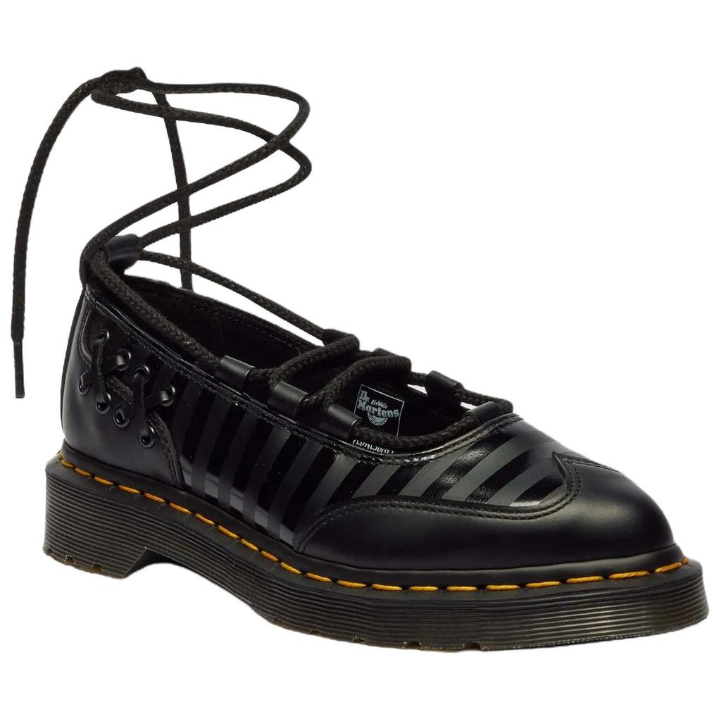 Dr. Martens Wednesday X  Elphie II Leather Lace-Up Comfortable Casual Shoes 3cm Women Shoes Black 41856001