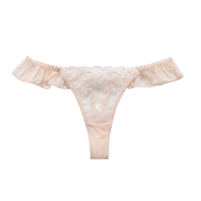 

Из Водяного Лотоса: Японские сексуальные кружевные стринги с низкой посадкой и вырезами Medium телесный