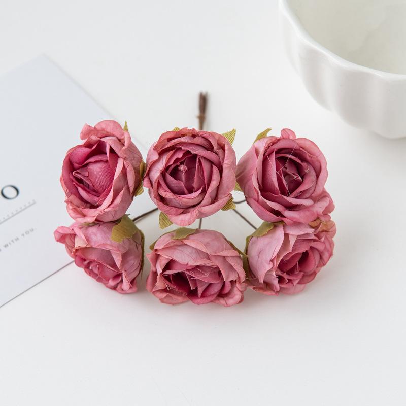 Vintage Simulationsblume Rose DIY Blumenkranz Zubehör Material Künstliche Blume Hanbok Kopfschmuck Blumenstrauß Geschenk Dekoration Eleganz Künstliche Blumen