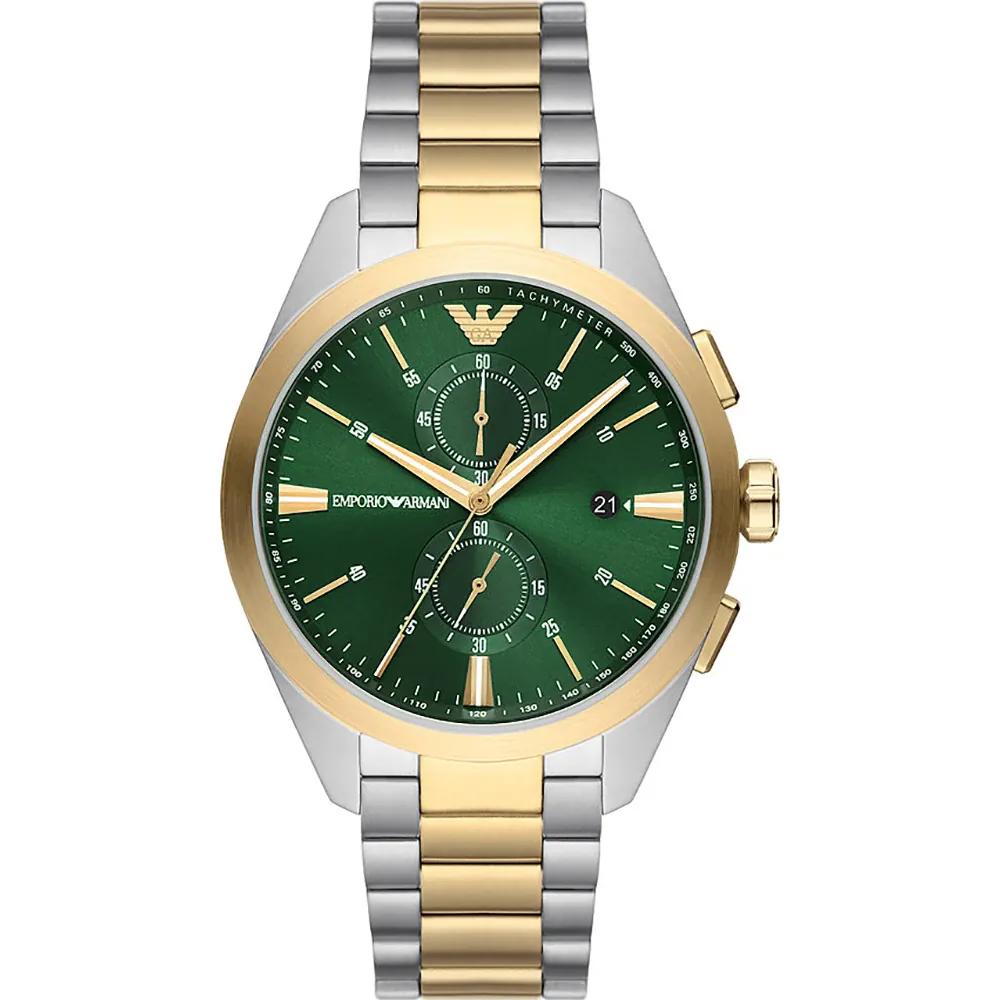 Emporio Armani Claudio Green Two-tone Stainless steel Gents Quartz Chronograph AR11511 зелёный