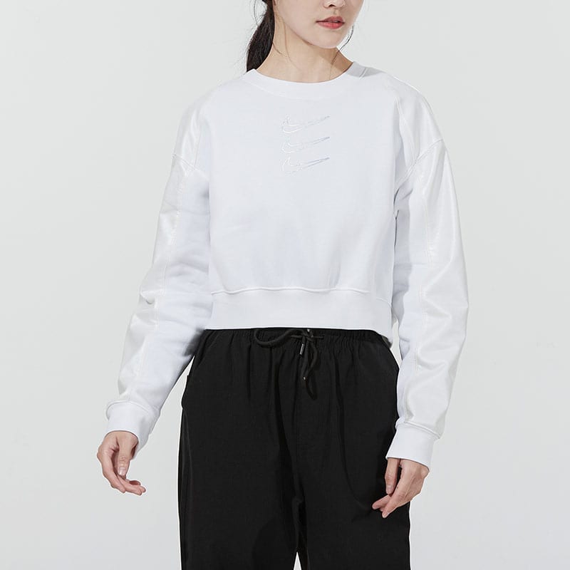 Nike Sweatshirts Women's White Crew Neck Thickened Regular DM7658-100