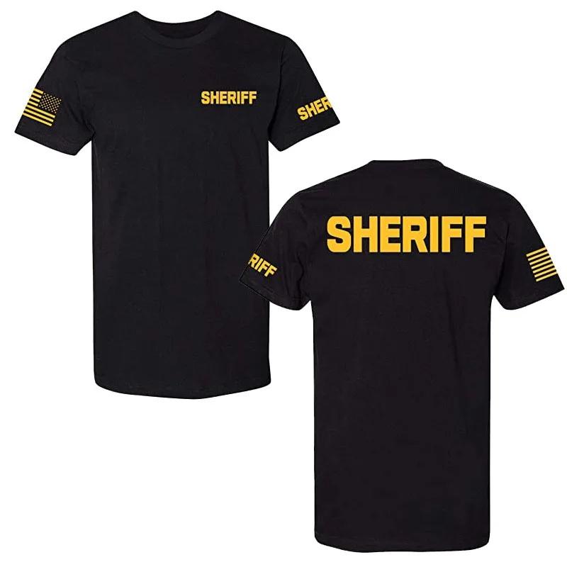 Law EnforceUnisext SECURITY Tee Police EMS FBI Fire Rescue Sheriff TwoSided TShirt 2026 Summer Unisexs Cotton Oversized Tshirt