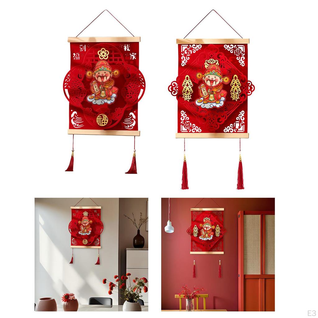 Chinese Year Decoration 3D Shaking Head Caishen Decorative Front Door Hanging Ornament for Party