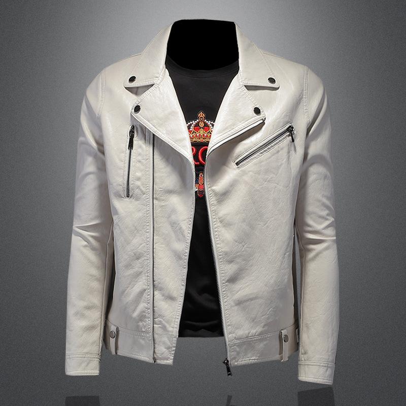 And New Style Mens Reversible Motorcycle Leather Jacket Outerwear Fashion Slim Fit Mens Leather Coat 8086