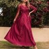 Women's Fashion Solid Color Lace Big Swing Sexy Long Dress Trailing Party Evening Gown