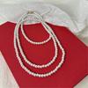 Tooxika Fashionable Temperament Multi-layer Stacking Magnetic Clasp Pearl Necklace Long Light Luxury Jumper Chain Accessories Necklace