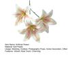 Artifical Lily Flowers with 3 Heads Full Bloom Real Touch Long Stem Fake Lily Bouquet for Home Hotel Flower Arrangement Wedding Party Decor