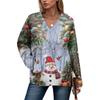 Women's Casual And Fashionable Christmas Print Long-Sleeved Top