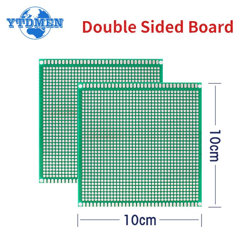 5PCS Universal Breadboard PCB Tinned 10x10cm Double Sided PCB Prototyp Experimental Plate Circuit Board Green 2.54mm Glass Fiber