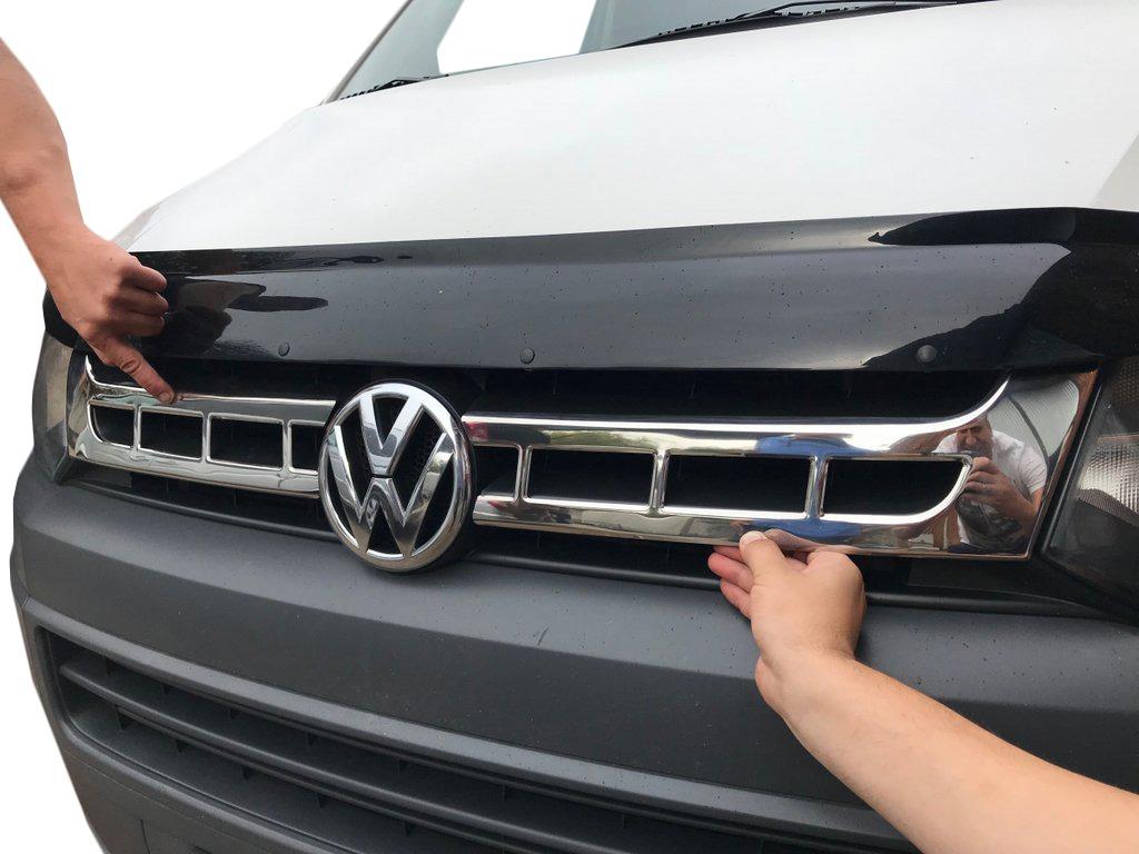 

Накладки на решітку (Carmos, 2шт, нерж.) для Volkswagen T5 2010-2015 рр.
