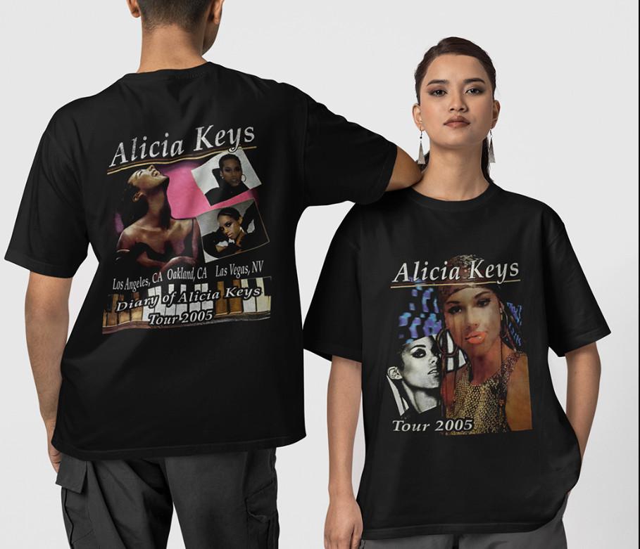 Vintage 2005 Alicia Keys Diary Tour 2005 T-shirt size S-5XL XL