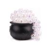 Bubbling Cauldron with Violet Light Black Witches Bubbling Cauldron for Storing Candy Desktop Decoration Ornament